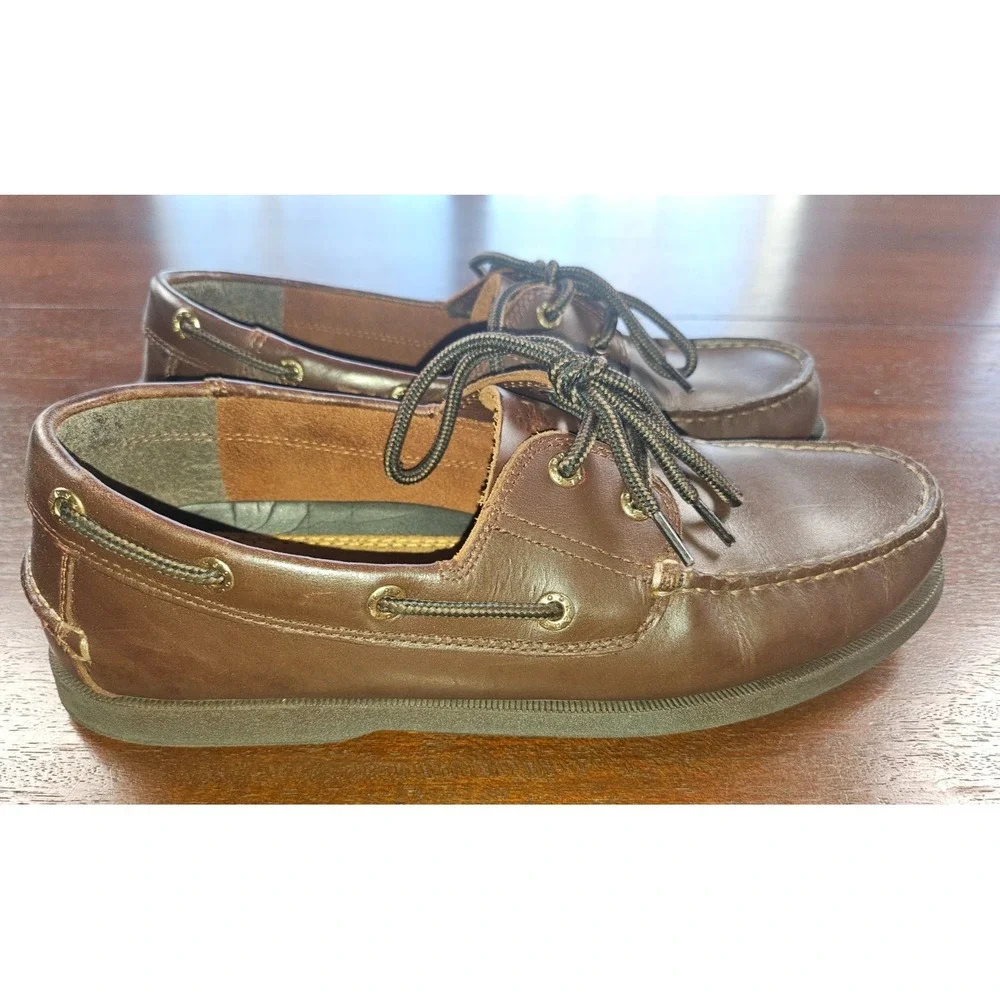 Dockers Men's Boat Deck Comfort Nautical Brown Lace Up SHOES SZ 9 M Never Worn
